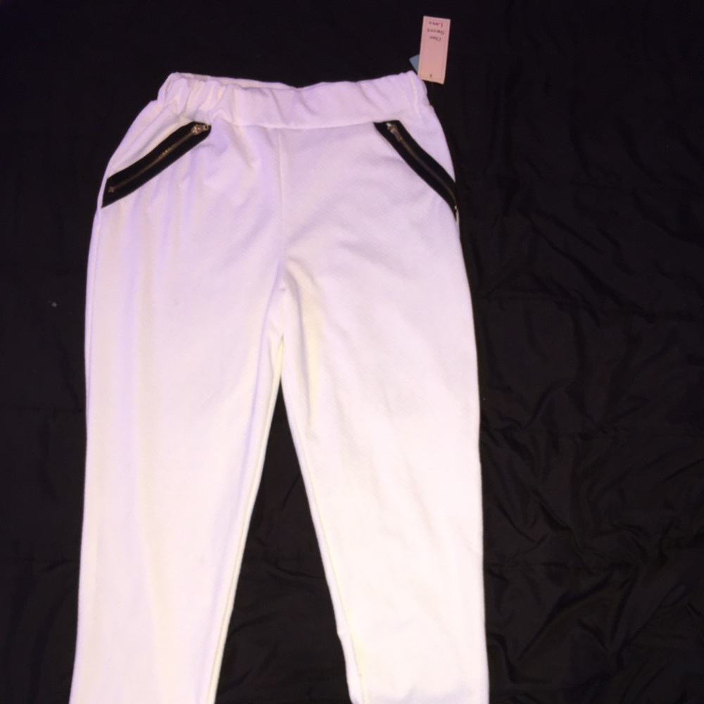 Black zip joggers